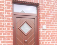 Porte d'entrée PVC décor bois